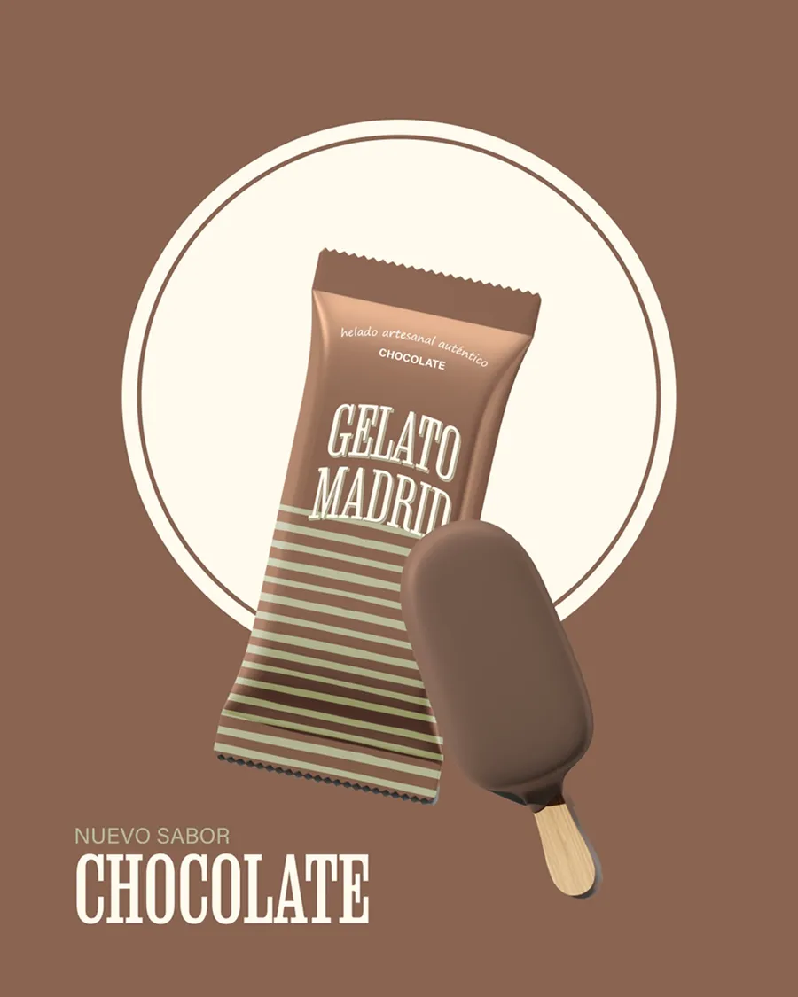 Palito de helado, nuevo sabor Chocolate de Gelato Madrid