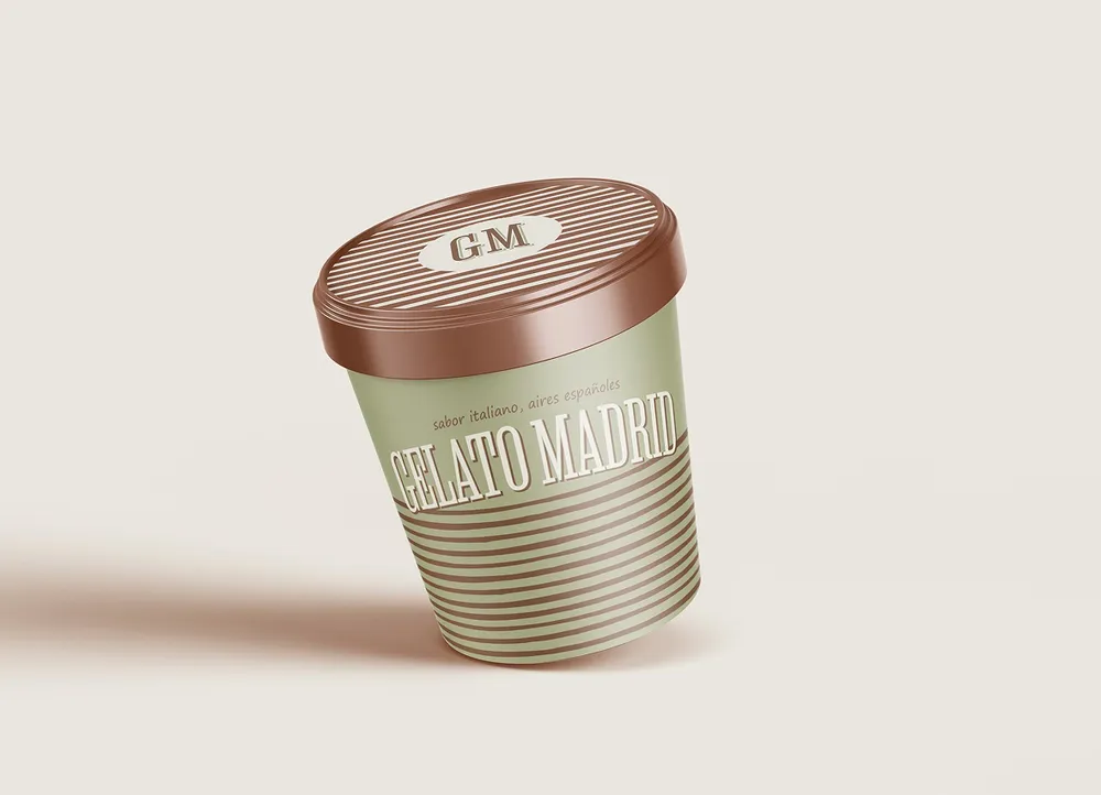 Envase de gelato de Gelato Madrid