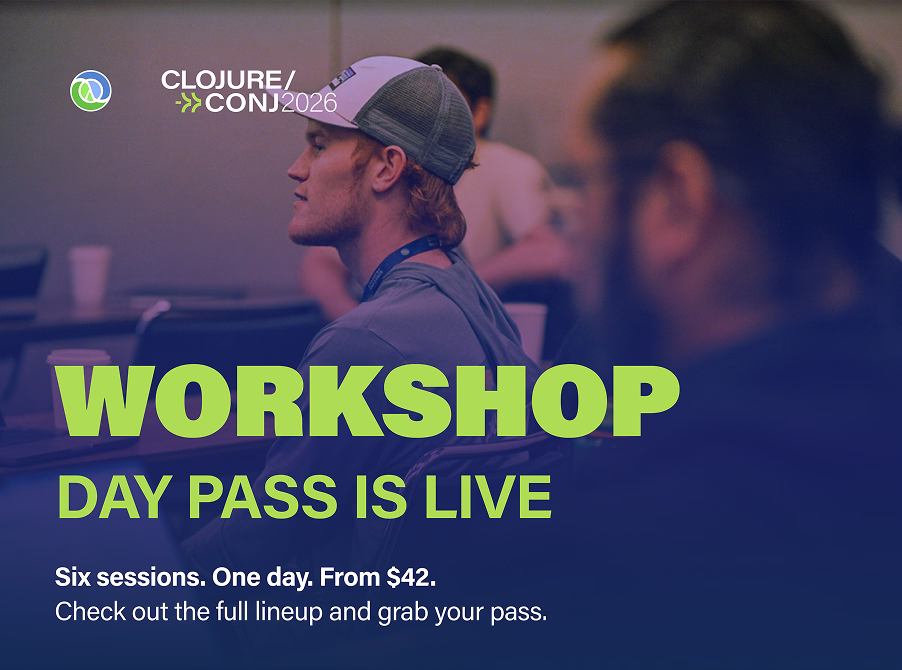Workshop Day Pass de Clojure/Conj 2026